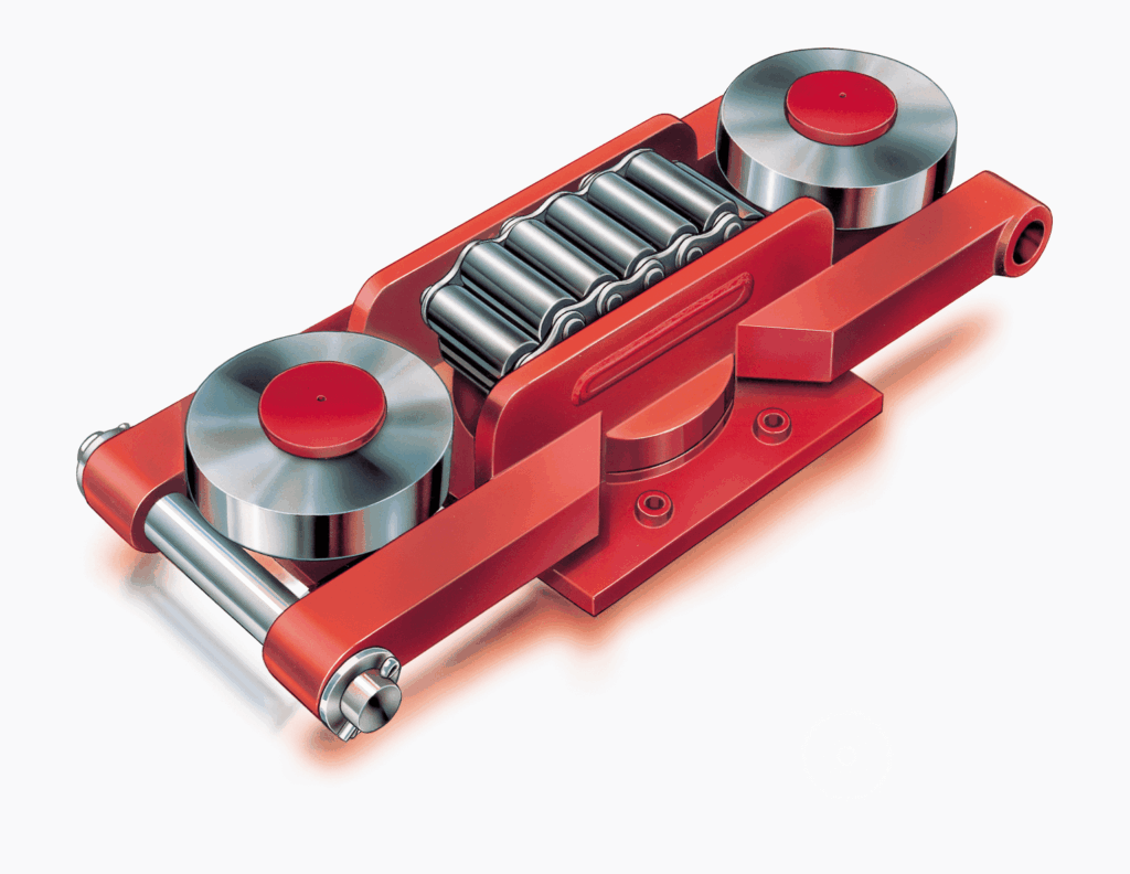 Sonderkonstruktion Wälzwagen mit innenliegenden Führungsrollen